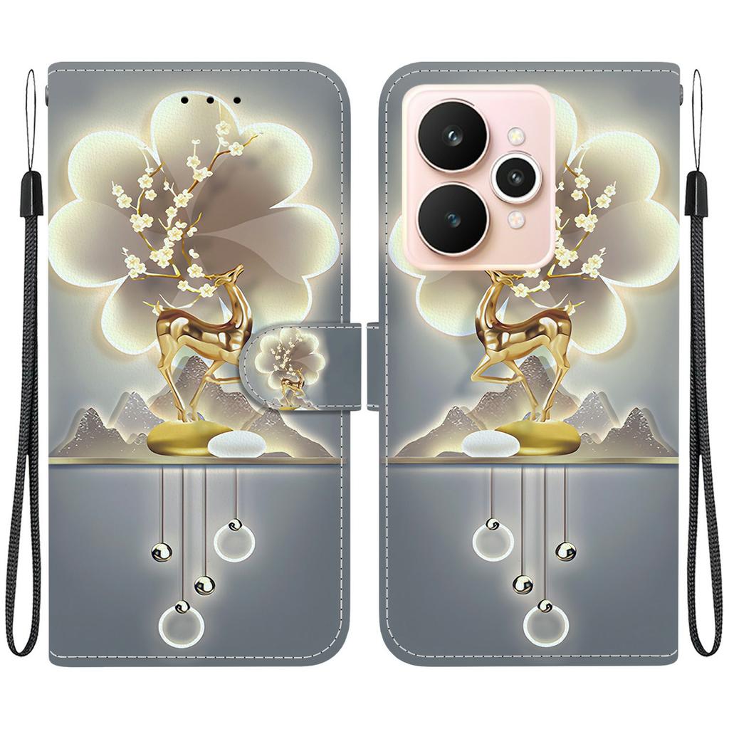 For Realme 15 Pro 5G/15 5G Case Pattern Printing Leather Wallet Phone Cover with Lanyard