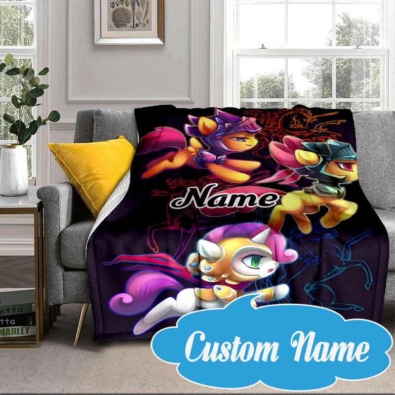 Custom Name Purple Unicorn Friendship Blanket bed sofa Blanket Flannel Blanket for Camping, Hiking, Picnic Essentials,gift for Fan family