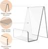 4 Pack Acrylic Book Stand, Book Holder for Display, Clear Easel Stand for Display, Display Holder for Postcard, Frame, Picture