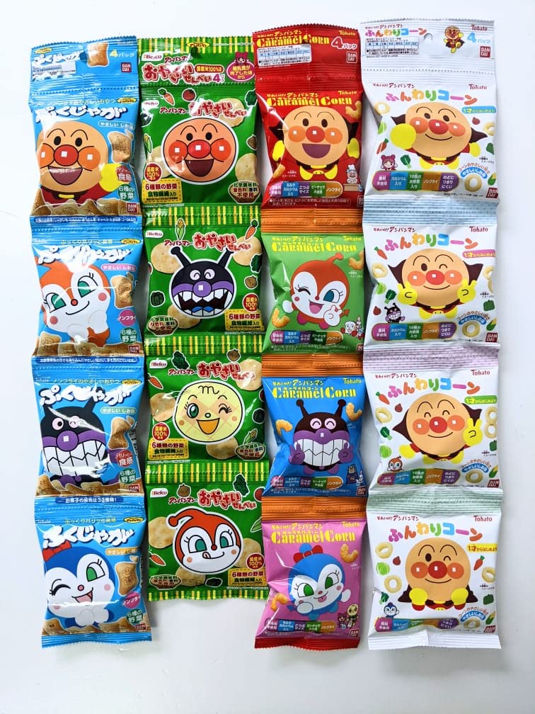 

Набор сладостей HKBH Anpanman, 4 вида, набор ассорти, каждый из которых состоит из овощной рисовой карамели и пушистого ассорти, набор B, 4 шт. (1 крекеры, пукуджага, кукуруза, кукуруза)