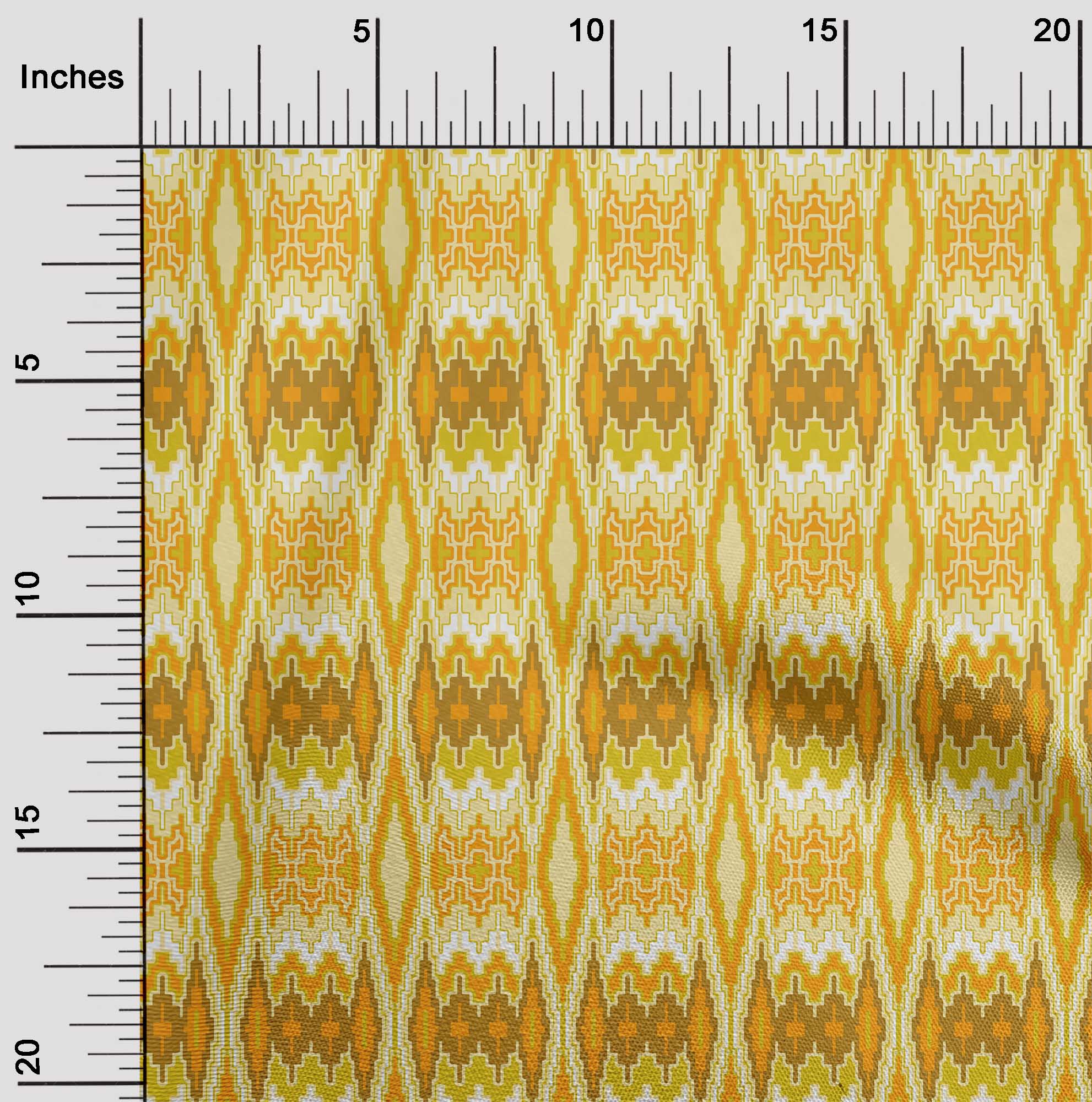 

OneOone Cotton Flex Fabric Geometric Flame Stitch Print Тканина на ярди 40 дюймів 42 Inch - Viscose Chiffon помаранчевий