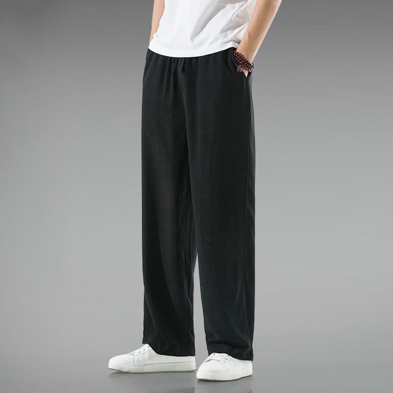 Pantalones Casuales de Lino de Lujo Ligero para Hombre Vonsrman - Estilo Chino, Otoño, Corte Holgado, Talla Grande, Corte Recto