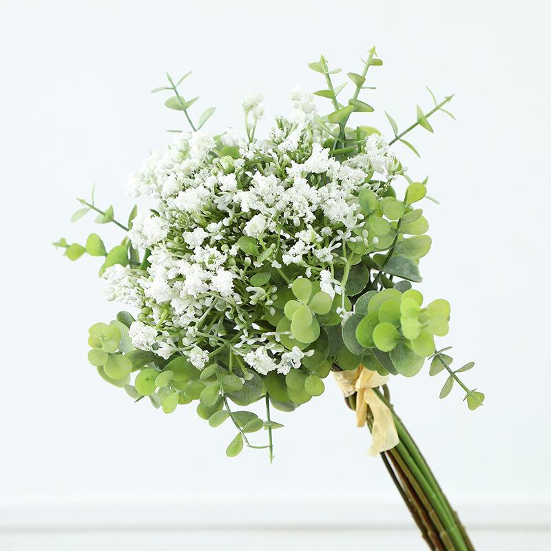 

Simulation Eucalyptus Gypsy Bundle Simulation Green Plant Home Decoration Cross-border Green Plant Fake Flower белый