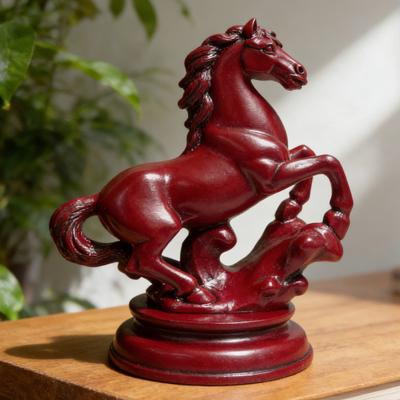 Feng Shui Pferdestatue 2026 Jahr des Pferdes Holzfigur für Wohlstand Erfolg Positive Energie Büro Schreibtischdeko Reichtum Glück Tierkreis Ornament
