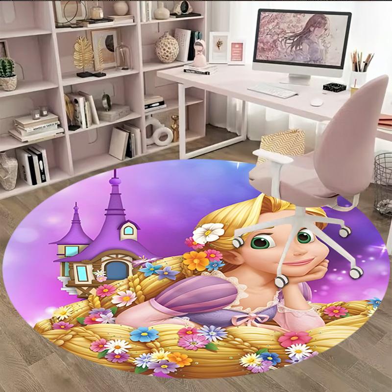 1pc Princess1 Carpet, Round Rug, Comfortable, Suitable for Entryways, Living Rooms, Office, And Bedrooms, Christmas Decoration