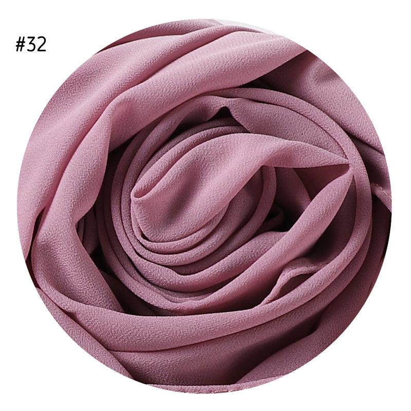 175X70Cm  High Quality Malaysian Pearl Chiffon Hijab Bundles Solid Color Scarves Head Scarf For Muslim Woman 73 Colors
