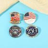 US 250. Jubiläum Emaille-Brosche Patriotischer Schmuck Stilvoller Anstecker für Männer Frauen US 250 Jahre Geburtstag Unabhängigkeitstag Geschenk