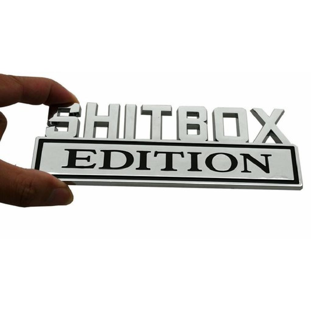 1x  Big Shitbox Edition Decals Car Sticker 3D Raised Letter Emblem Chrome Black