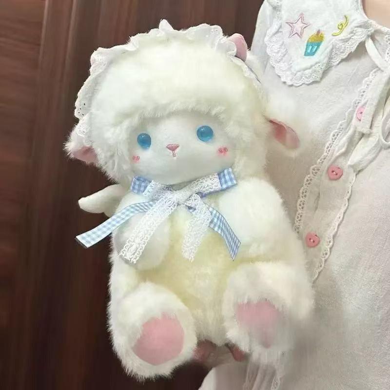 Peluche mouton ange - Mignonne, Jouet apaisant pour le sommeil et décoration de chevet, Cadeau d'anniversaire parfait pour les enfants