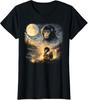 Vintage Punch Monkey Moon 90s Retro Animal Ladies' Crewneck T-Shirt
