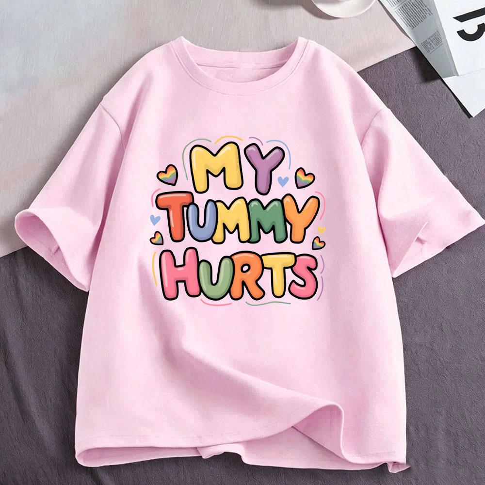 Mein Bauch tut weh Lustige Meme T-Shirts Unisex Unisex Kleidung Mode Lässig T-Shirt Baumwolle Oversized Kurzarm T-Shirts Streetwear