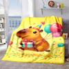 1pc Capybara Bedspread - Soft Flannel Throw Blanket Suitable for Home, Dorm & Office, Retro Capybara Print with Suitable for All-Season Cozy Bedspread
