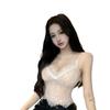 French Lace Suspender Vest with Chest Pad Women's Spring, Autumn and Winter Sexy Wind Waist Sleeveless Bottom Top