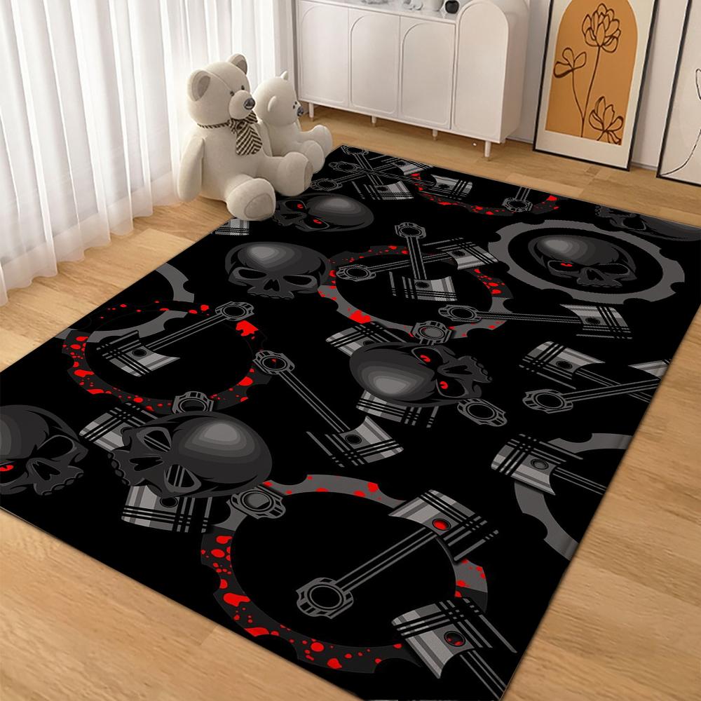 Dark Satanic Black Metal Art Patterned Rug Allseason Carpet For Entryway Home Party Decor Gift For Friends
