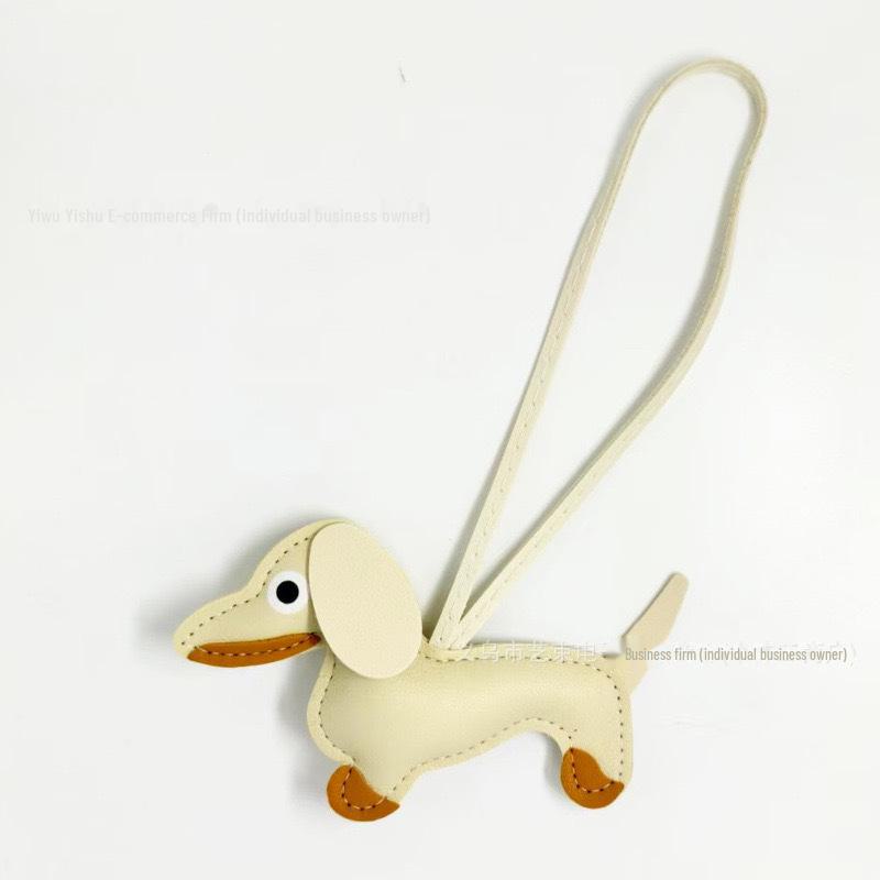 Dackel-Schlüsselanhänger aus PU-Leder: Niedliches grenzüberschreitendes Autozubehör und kreatives Taschenornament.