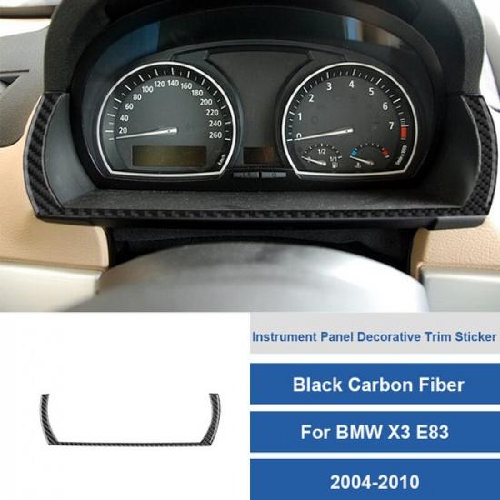 2Pcs Carbon Fiber Front Trument Speedometer Cover Trim For BMW X3 E83 2004-10