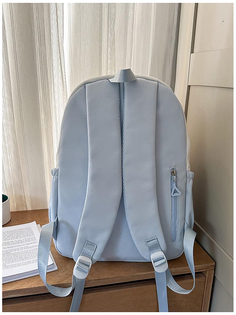 New Color Block Backpack for High School & College Women - Campus, Mori Style