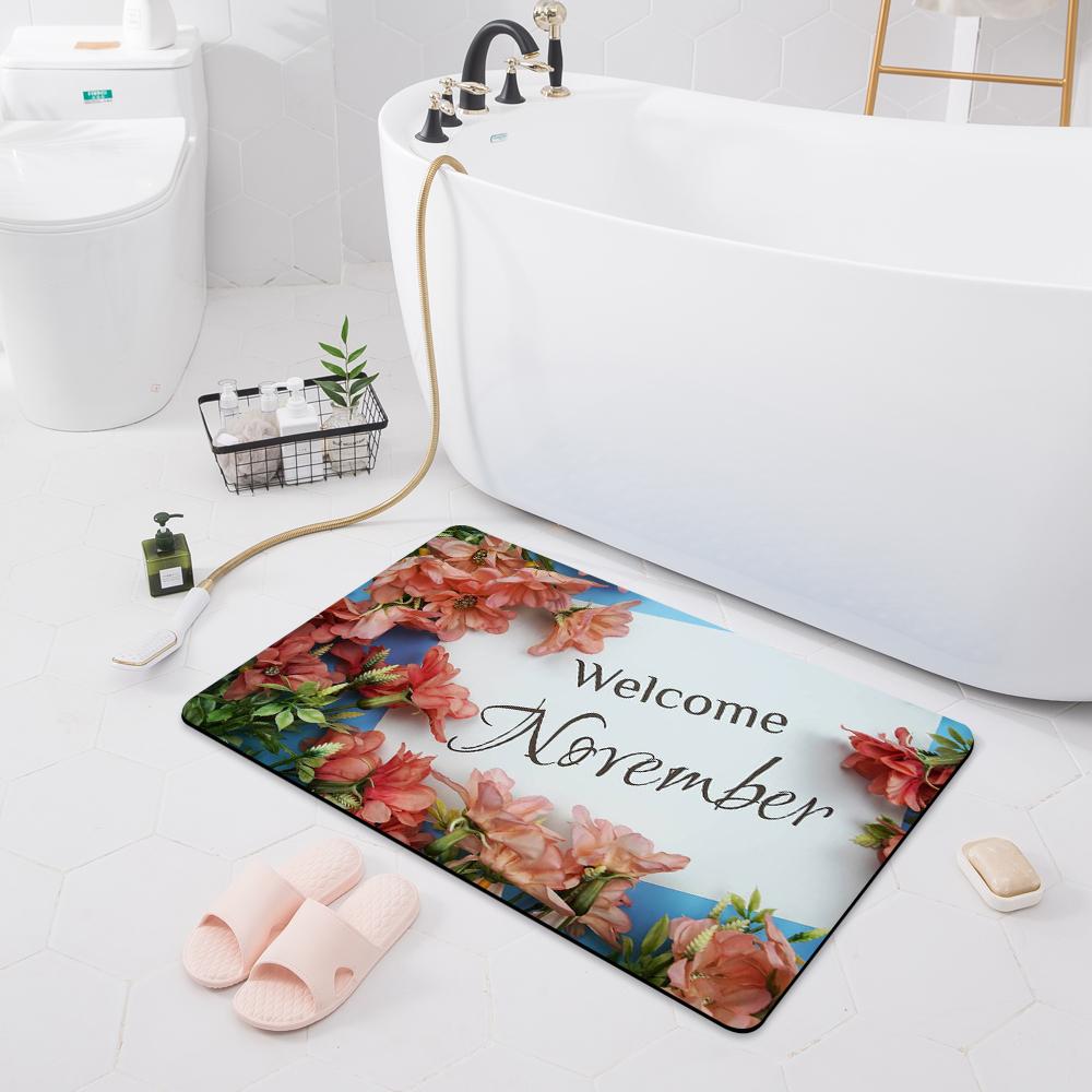 Bathroom Absorbent Non-slip Mat Door Mat Toilet Floor Shower Room Bathtub Rug Modern Kitchen Rug