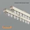 Double Track Silent Glider Curtain Rail, Aluminum Alloy, Top Mount