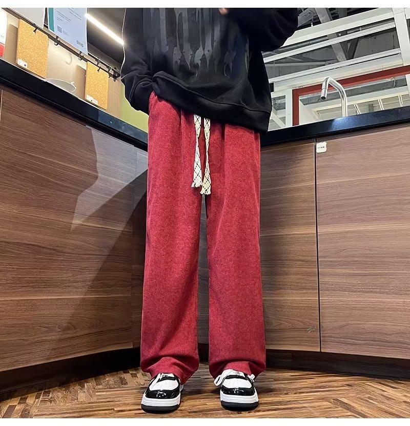 Einfarbige Hose Herren Frühling und Herbst 2025 neu vielseitig schlicht locker gerade weites Bein lässige Jogginghose