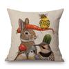 Decorative Cushion Covers Squirrel Bird Bear Fox Animals Pillow Case Modern Decor Flower Pillowcase For Sofa 45X45Cm