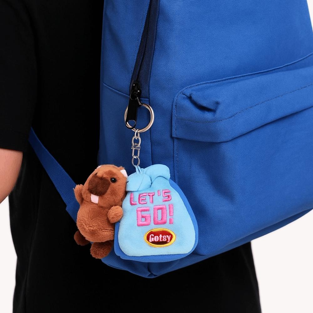Plush Tent Pendant Portable Backpack Keychain Creative Groundhog Keychain  Keychain Collection