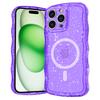 For iPhone 16 Pro Magnetic Case Wave Edge Glitter TPU Phone Back Cover