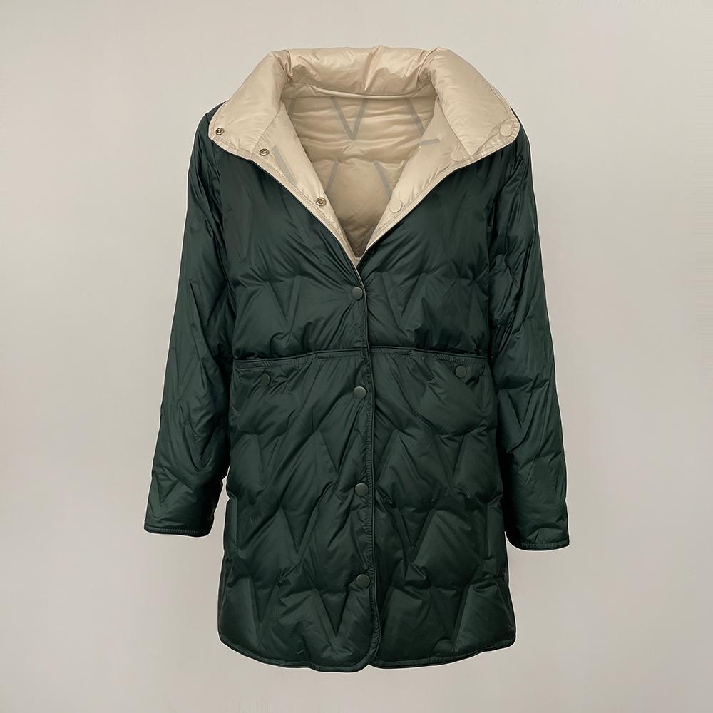 OFTBUY Осень-зима средней длины легкие пуховые пальто женские с воротником-стойкой — фото 4