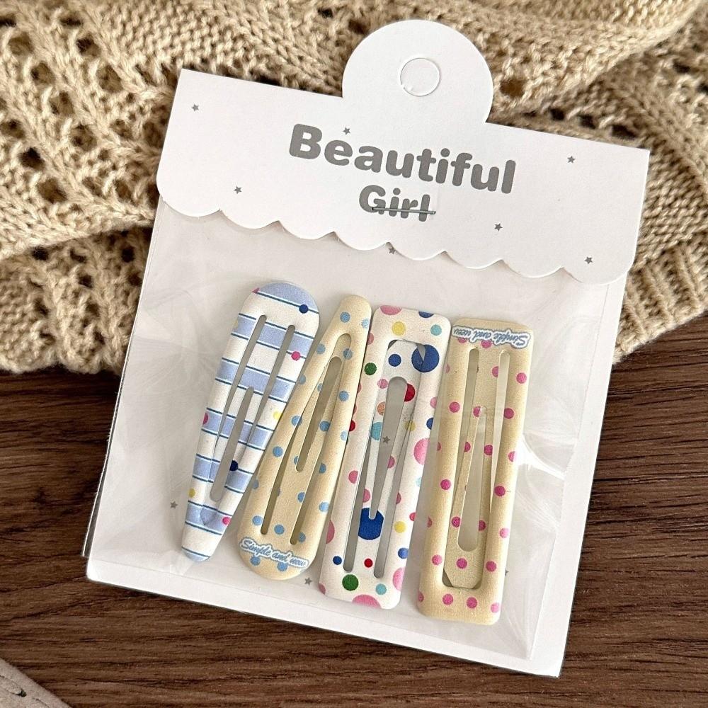4-Pack Square Children's Hair Clips Candy Cream Color Clips Hairpins High Quality Baby Bangs