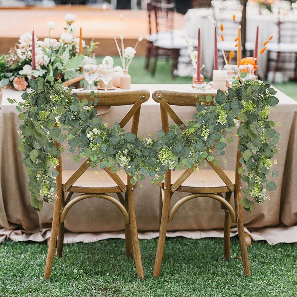 Artificial Eucalyptus Leaves With White Flowers Berries For Wedding Home Party Decor Big Birthday Gifts Anniversary Holiday