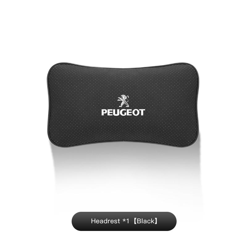 Neue Wildleder Kopfstütze Auto Logo Kopfstütze Lendenwirbelstütze für Peugeot 208 3008 308 2008 207 508 607 406 407 307 206 301 408 5008 4008