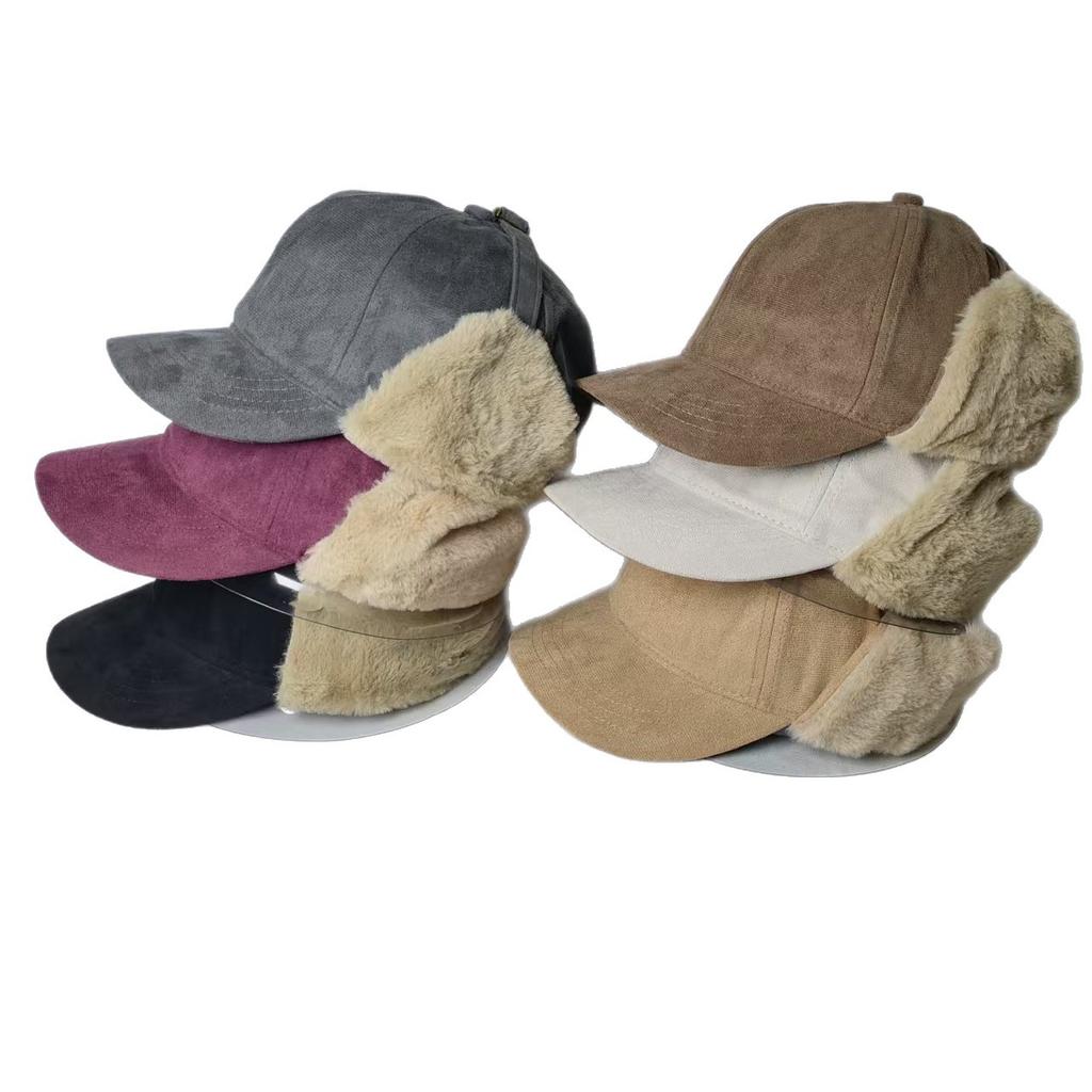 Nuovo berretto da baseball in velluto autunno e inverno cappello Lei Feng caldo per il ciclismo cappello da aviatore berretto con paraorecchie in camoscio uomo e donna