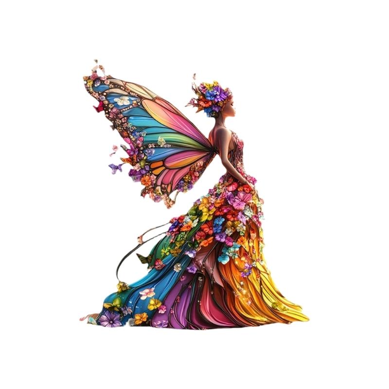 

Decorative Ornament for Living Room,Home,Office Decors 2D Acrylic Butterfly Fairys Figurines Tabletop Centerpieces 1