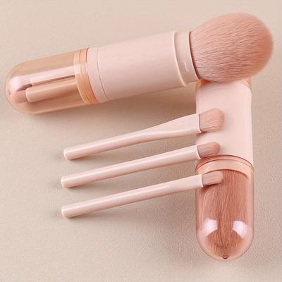 4 i 1 Mini Söt Sminkborste Reseset Sminkborstar Professionell Foundation Blending Puder Ögonskuggsborste