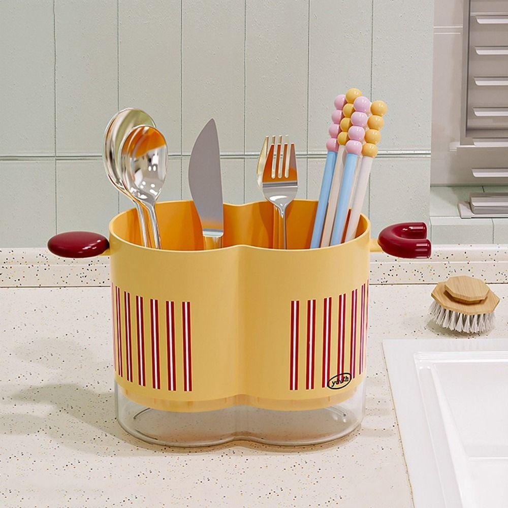 Odnímatelný úložný box na hůlky Plastový odkapávač na nádobí pro domácnost