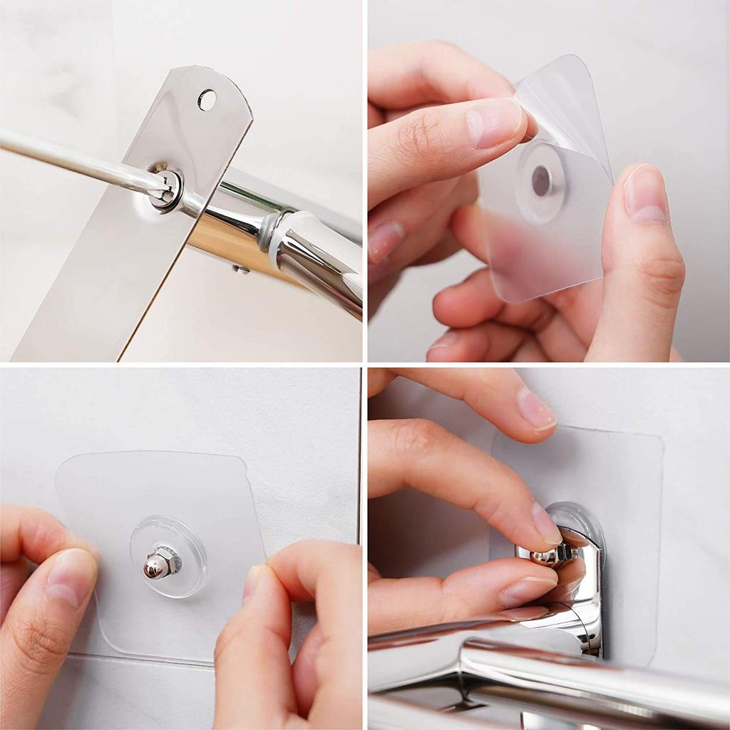 CAXIMSY Extendable Towel Rack, Stainless Steel, Self-Adhesive, for Bathroom and Kitchen Use [Extendable Length 43-78cm] (Triple Towel Rack)