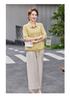 Women's 100% Linen Embroidered Blouse, Stylish & Elegant, Three-Quarter Sleeves, Loose Fit, Slimming, Summer Lightweight.