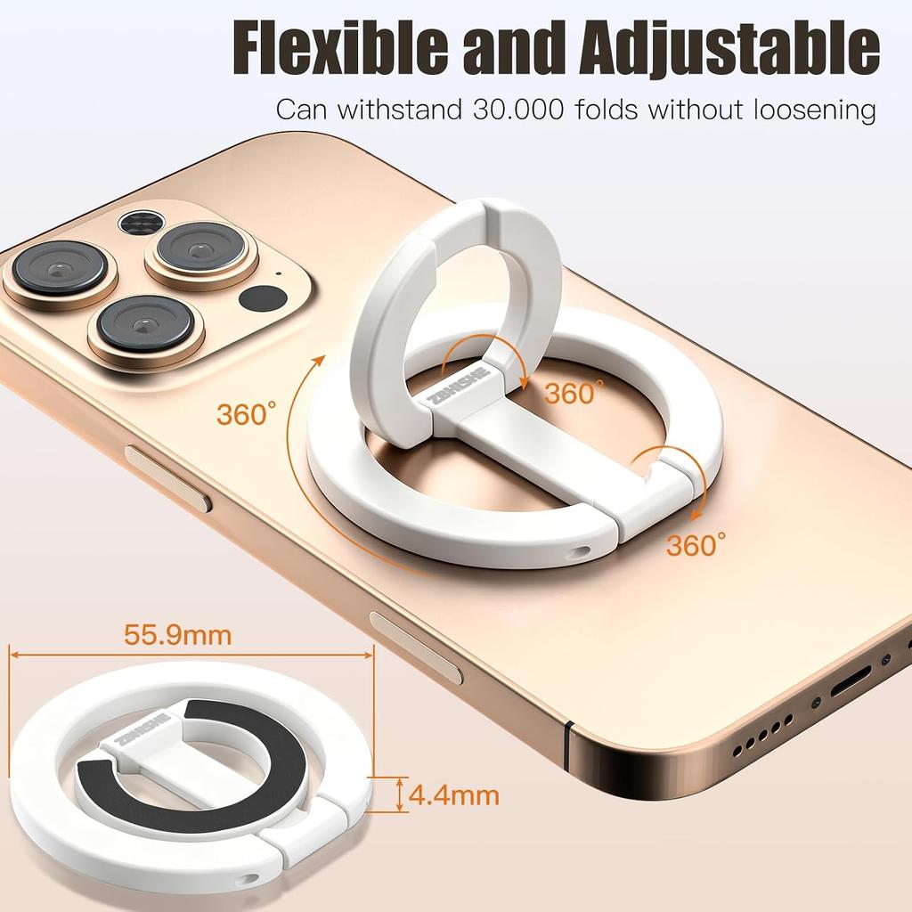 Magnetic Phone Ring for MagSafe Dual-Sided Magnetic Phone Grip Magnet Phone Stand Grip Compatible with iPhone 17/16/15/14/13 Pro Max Plus Mag Safe