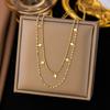 Double Layered Two Chain Necklace for Women Girls - Waterproof 18K Gold Plated Titanium Steel Layering Necklaces Jewelry Gifts