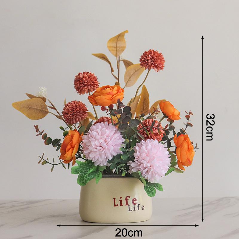 New Artificial Flowers Fake Ornament Artificial Flowers Plants Living Room Table Decor Accessories Party Decoration Flower POTS