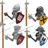 Medieval Knight Figures Building Blocks Elf Guard Dwarf Warrior Wild Boar Sheep Mount Fantasy Movie Character Soldier Bricks Toy