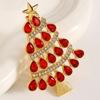 Full Rhinestones Christmas Tree Brooch Enamel Christmas Crystal Pins  New Year Gift