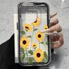 Sunflower Floral Pattern Clear Phone Case For iPhone 17 16 15 14 13 12 11 Pro Max 14 Plus 2 in 1 Candy Color Silicone Soft Cover
