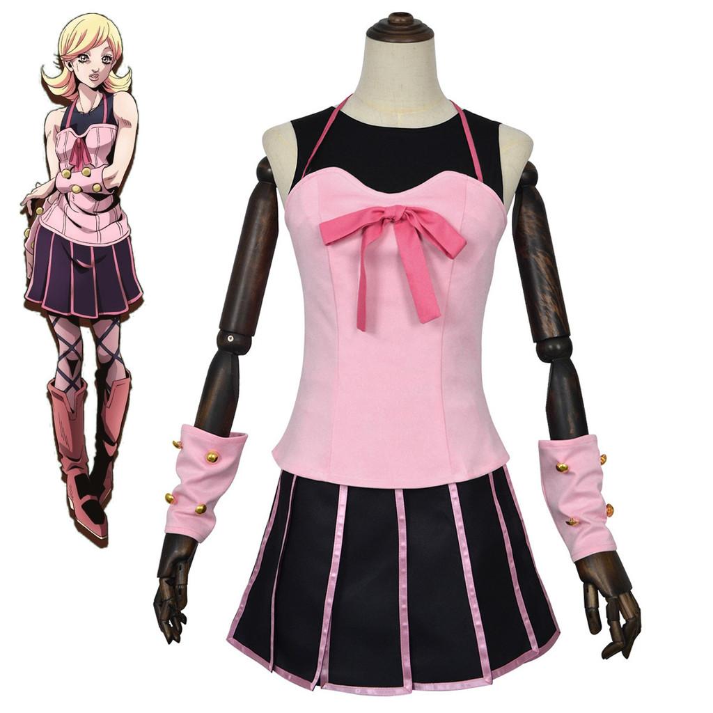Jojos Bizarre Adventure Lucy Steel Cosplay Dress With Polyester Fabric For Anime Role Play Fans