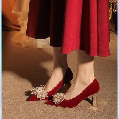 Hochzeitschuhe Neues Chinesisches Hochzeitskleid Blockabsatz High Heel Schuhe High Heel Schuhe