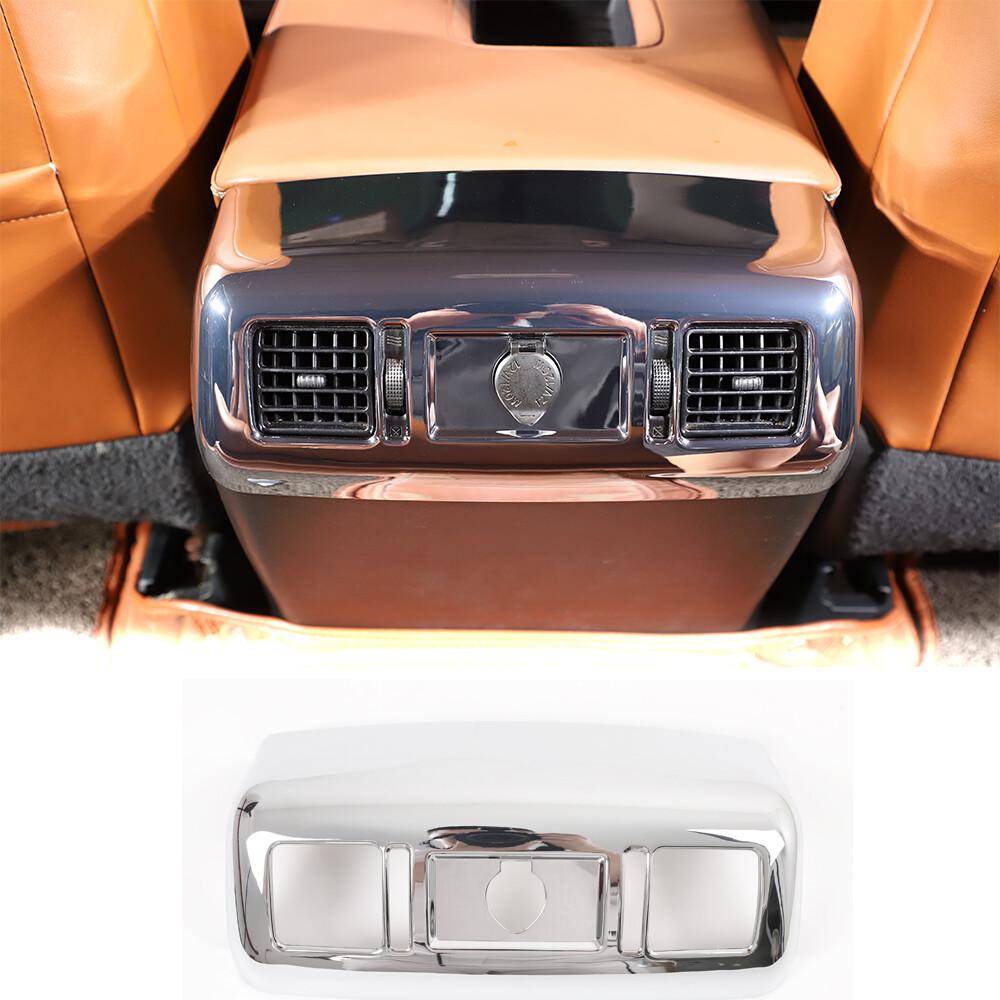 Silver Rear Exhaust Vent Decor Cover Frame Trim For Toyota Tundra 2007-