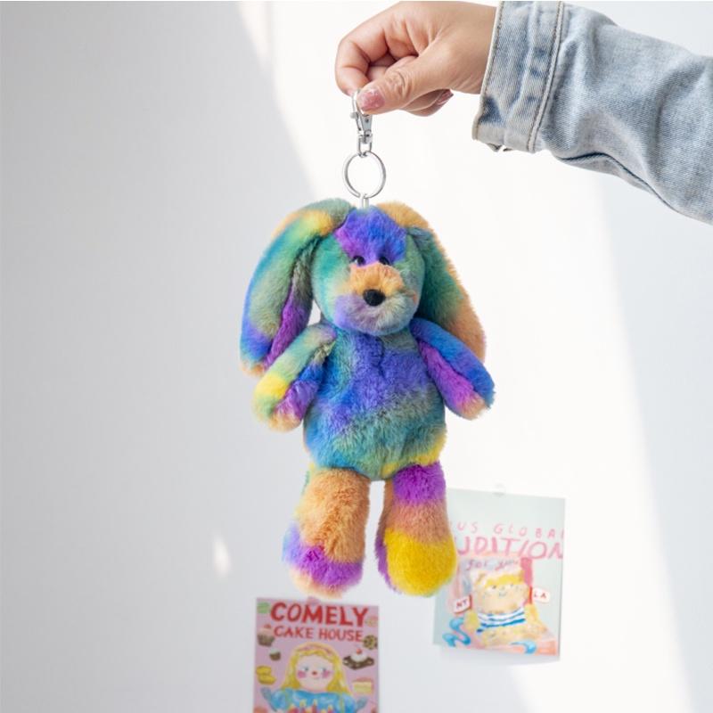 Personalised Rainbow Ombre Bunny Rabbit Teddy Colorful Cute Plush Doll Birthday Gift