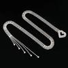Double Heart Buckle Rhinestone Chain Belt Gold Silver Color Waist Chain Belt  Gift