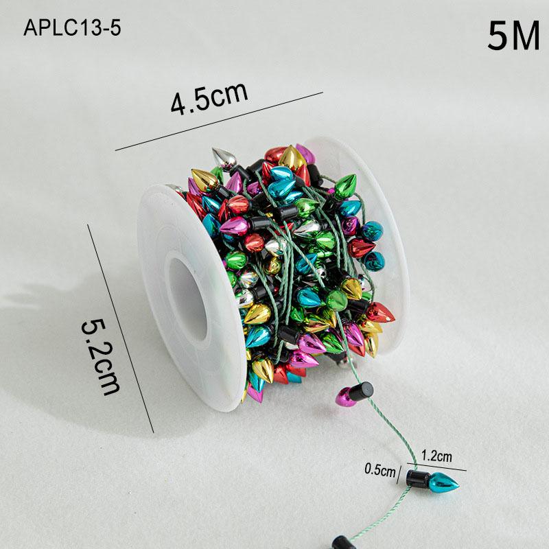 Christmas Decorations Colorful Electroplated Beads String Garland Home Xmas Tree Ornaments Nativity New Year Gift DIY Dollhouse