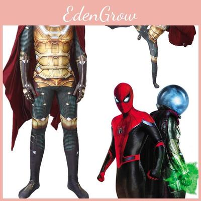 Costume do Mysterio de Homem-Aranha Longe de Casa com Macacão Detalhado e Capa**